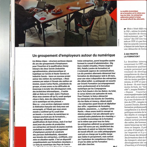 Octaris, partenaire du nouveau GEIQ Numérique des Pays de Savoie